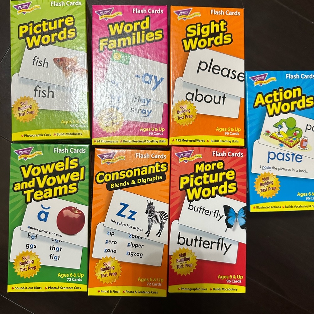 Reading Flash Card Library lot of 7